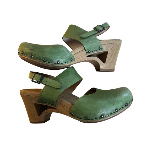 Dansko Thea Mary Jane Green Clogs Size 38 - Picture 1 of 9